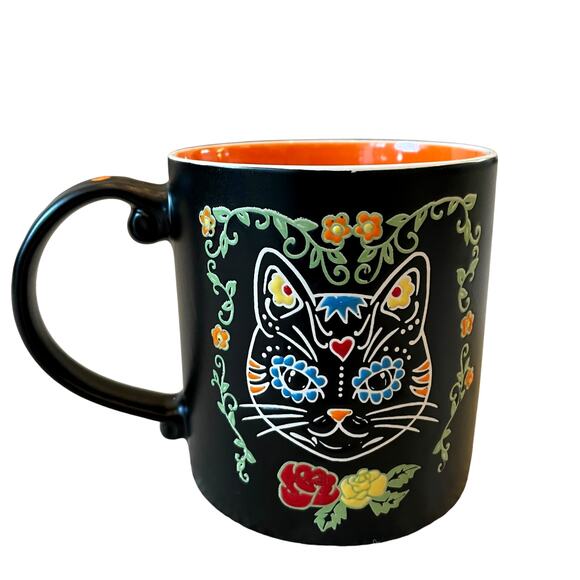 ELI + ANA 2022 Coffee Mug 21 oz Dia De Los Muertos Charlie Day Of The Dead Cat - Picture 3 of 15